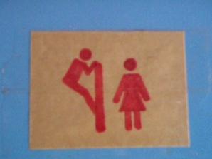 The sign for the Western loo... Inquisitive bunch those Chinese